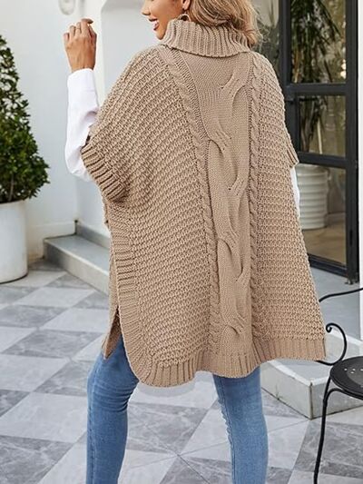 Cable-Knit Half Sleeve Turtleneck Sweater – FreshXXpressions